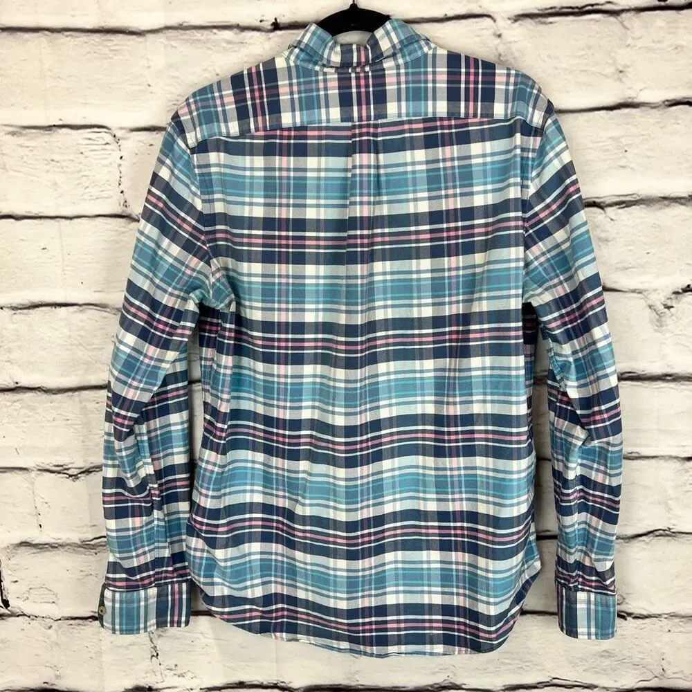 Vineyard Vines Men's Slim Fit Plaid Shirt M Long Sleeve Button-Up slim fit Tucke
